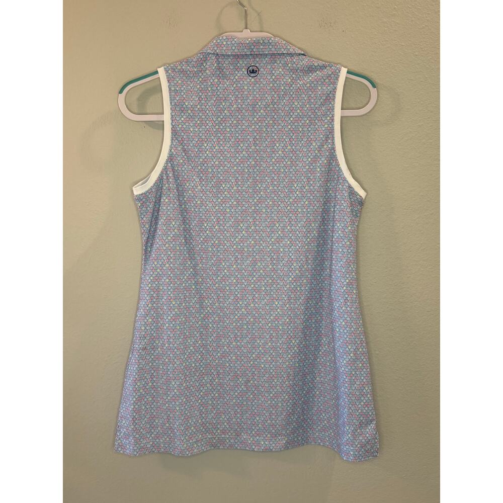 Peter Millar Women's Sleeveless Polo Wing Stop Logo Sz M Tank - Picture 2 of 6